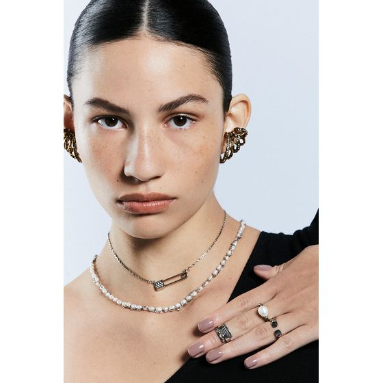 Kit De Colares Mini Perolas Linear Prata Boho